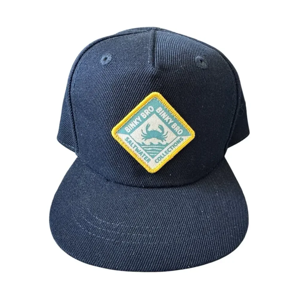 Binky Bro (3) Infant Snapback Caps Pink Logo Cap Navy Cap & Black Pineapple Cap